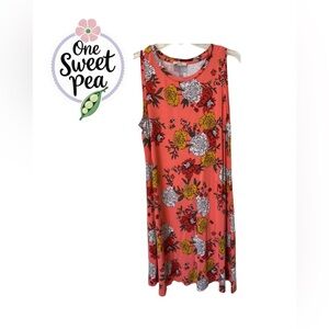 Garden Girl LOFT Floral Dress in Sunset Orange and Yellow